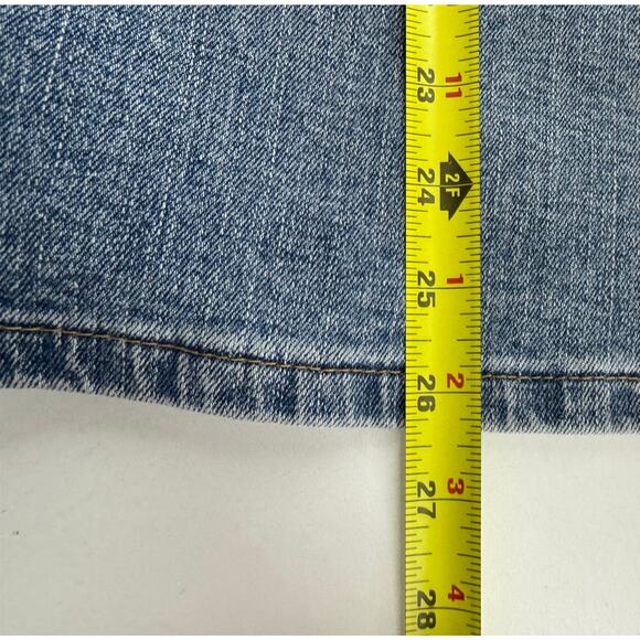 OLD NAVY Midi Denim Skirt Women Size 18 Blue Front Slit Pockets Y2K Hippie Retro - Picture 7 of 8